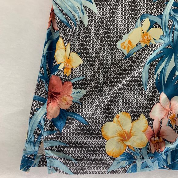 Tommy Bahama 100% Silk Tropical Print Short Sleeve Button Down Shirt Size XXL - Picture 12 of 15